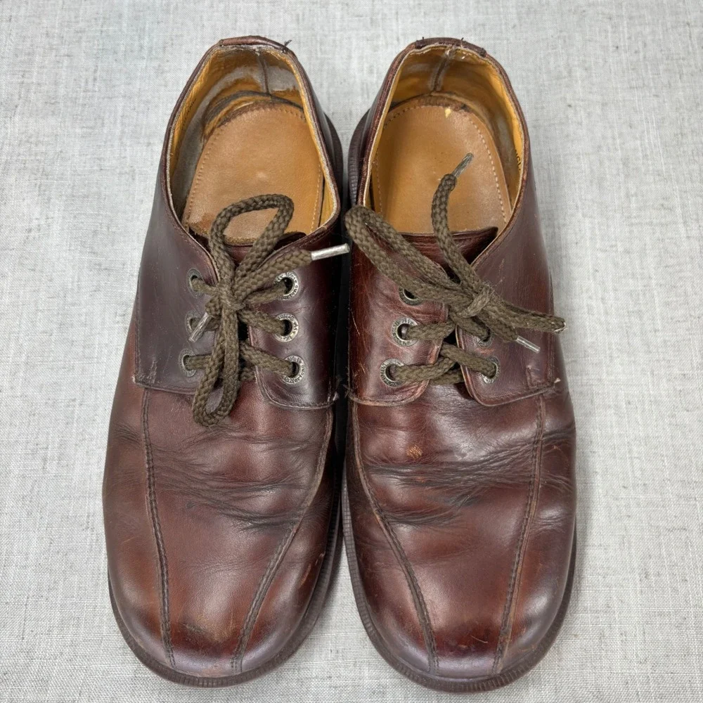 Vintage Dr Martens Oxford Brown Leather 3 Eye Made In England RARE Men Size 10